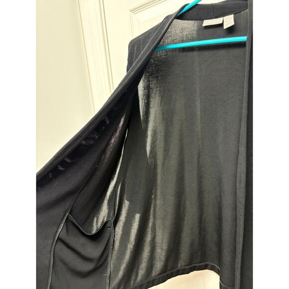 Chico's Travelers Black Cardigan, 3/4 Sleeves, Open Front, Women's Size m - Picture 6 of 6